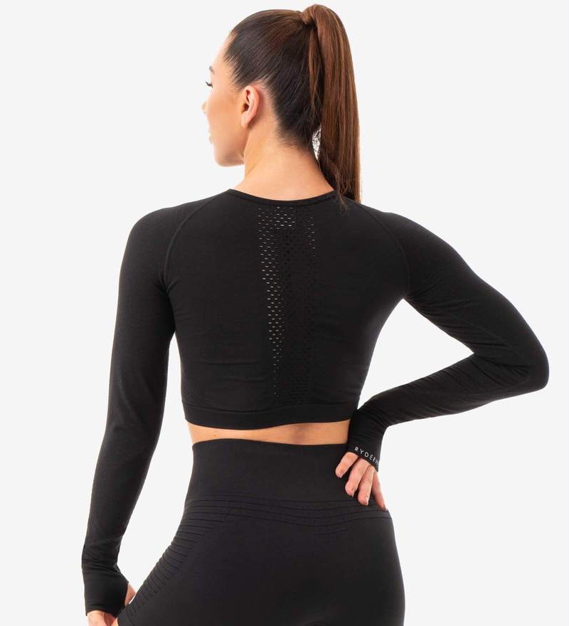 Geo Seamless Long Sleeve Crop Top - Image 3